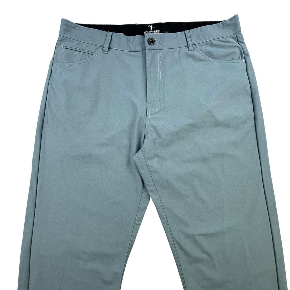 Anderson Ord Golf Pants Mens 38x33 Blue Gray Performance Polyester Stretch